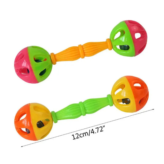 Colorful Dumbbell Bell Toy for Birds, 2 Pack | Bon Bon Bird Toys