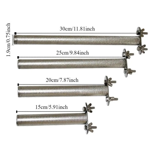 Stainless Steel Bird Perch Rod — 4 Lengths Available