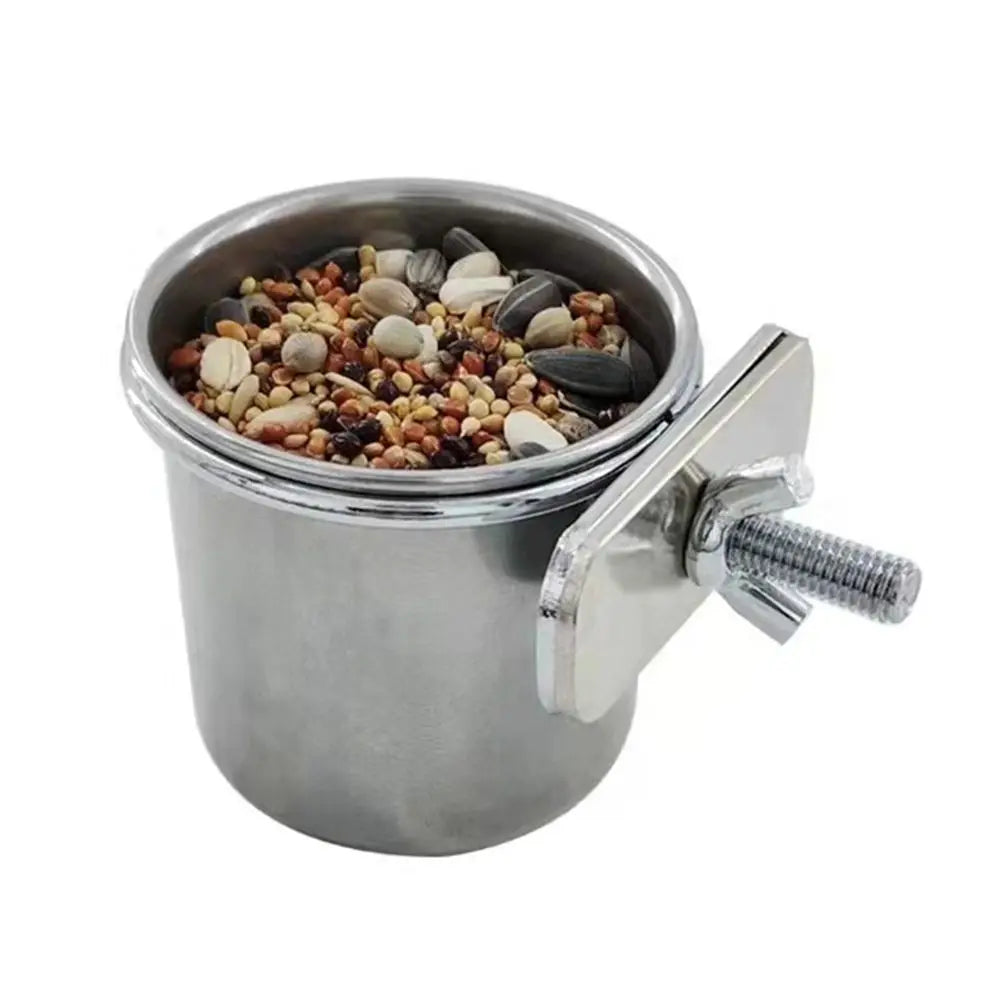 Stainless Steel Hanging Cage Bowl for Birds | Bon Bon Bird Toys