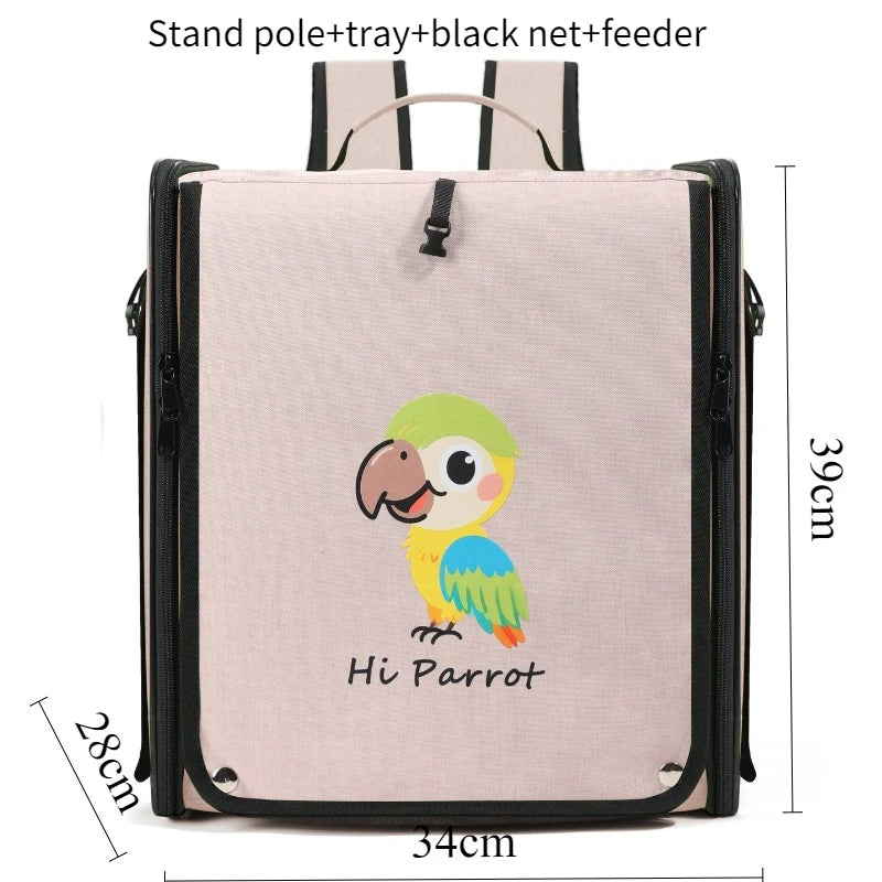 Bird Backpack Carrier with Window & Perch | Bon Bon Bird Toys