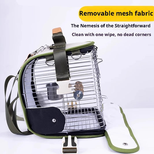 Stainless Steel Mesh Bird Travel Cage | Bon Bon Bird Toys
