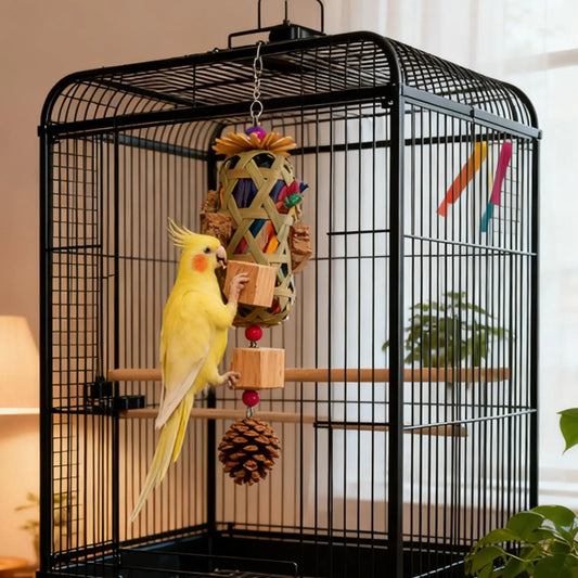 Corn Husk & Starfruit Foraging Toy for Birds | Bon Bon Bird Toys