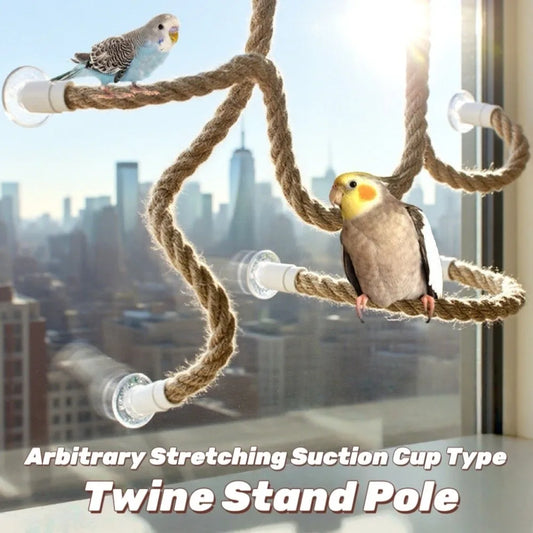 Bendable Twine Rope Perch with Suction Cups | Bon Bon Bird Toys
