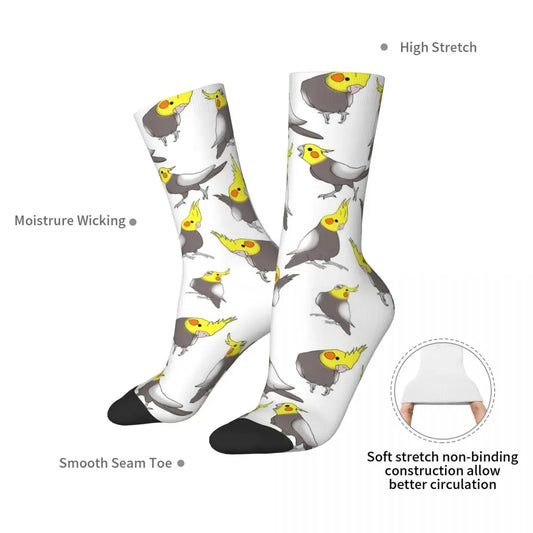Cockatiel Print Crew Socks | Bon Bon Bird Toys