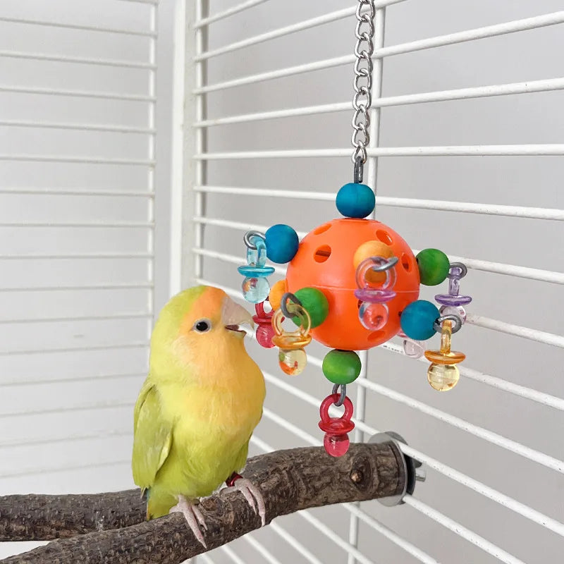 Colorful Bead and Ball Chew Toy for Birds | Bon Bon Bird Toys