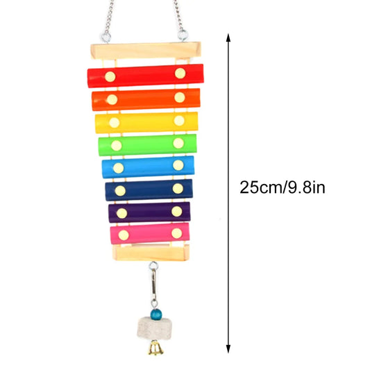 Wooden Xylophone Bird Toy with 8 Keys