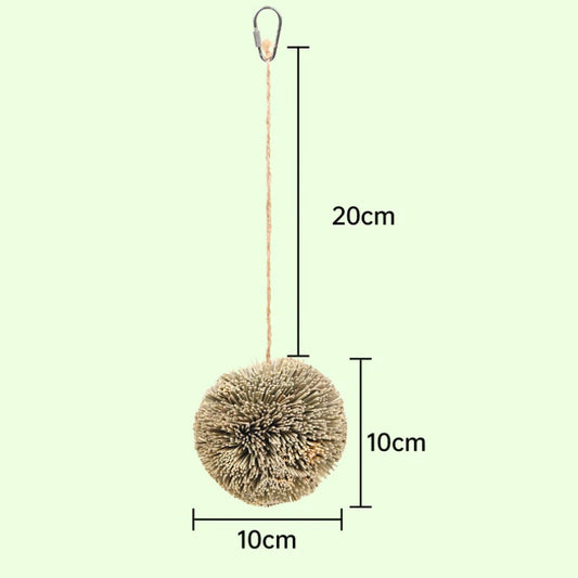 Hanging Natural Grass Ball Bird Chew Toy | Bon Bon Bird Toys