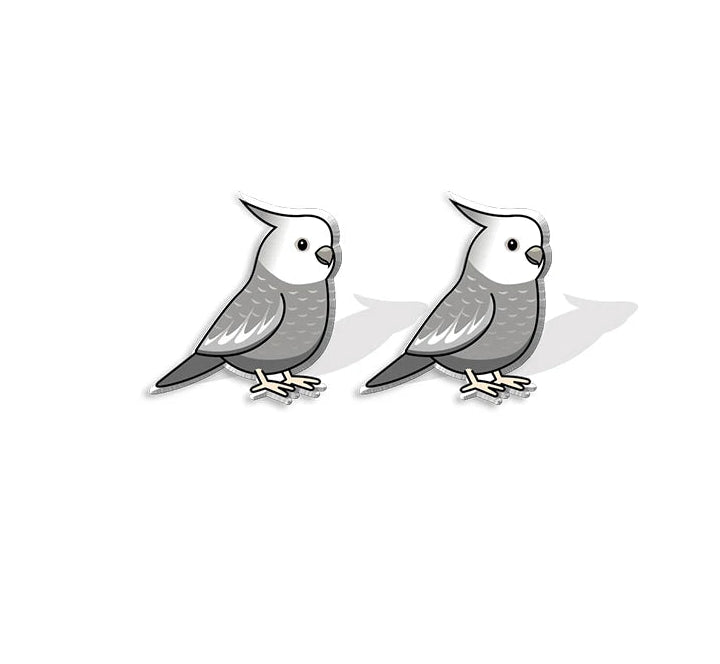 Budgie Acrylic Stud Earrings | Bon Bon Bird Toys