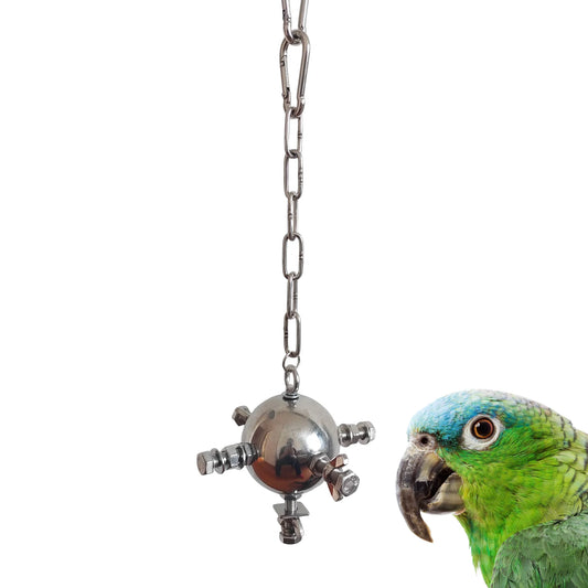 Stainless Steel Foraging Star Toy for Large Parrots | Bon Bon Bird Toys