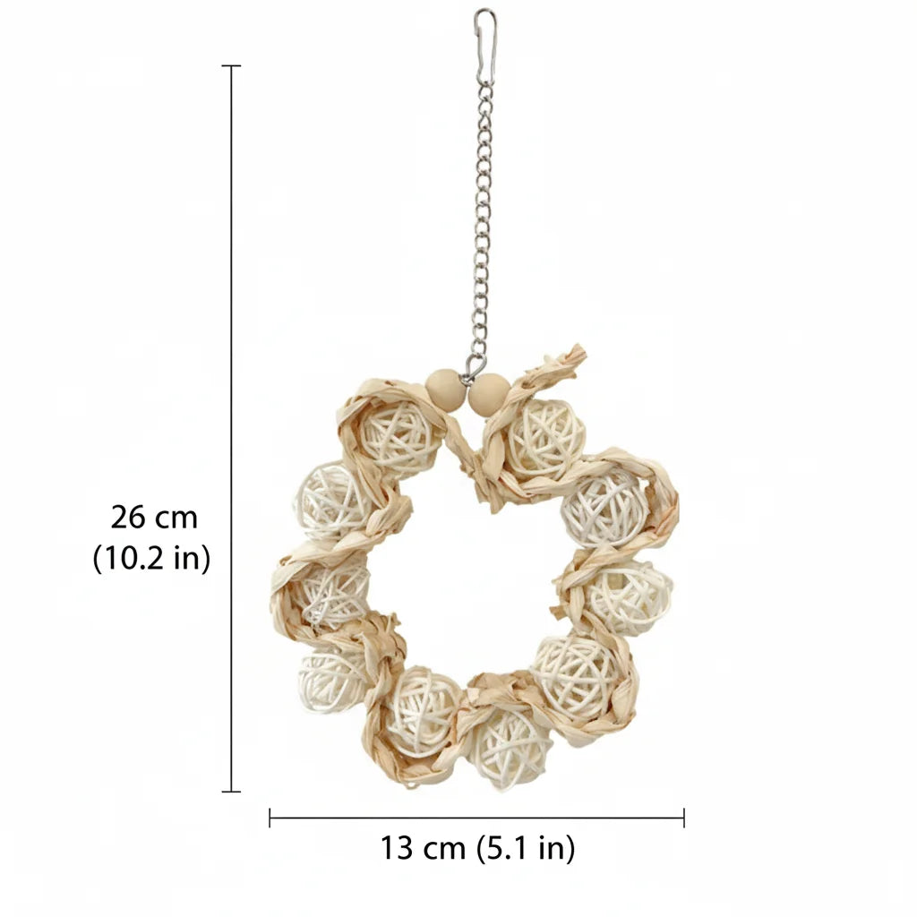Vine Ball Wreath Swing for Birds | Bon Bon Bird Toys
