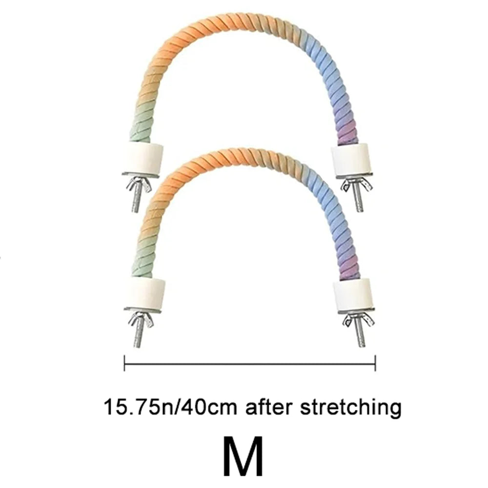 Pastel Twisted Rope Perch for Birds | Bon Bon Bird Toys