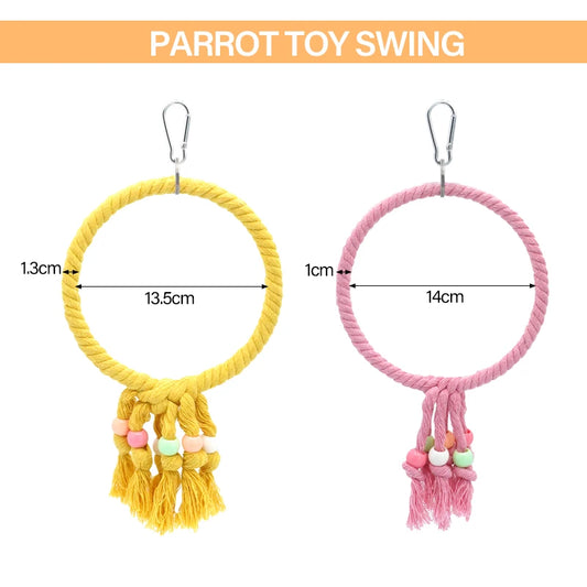 Hemp Rope Ring Swing for Birds | Bon Bon Bird Toys