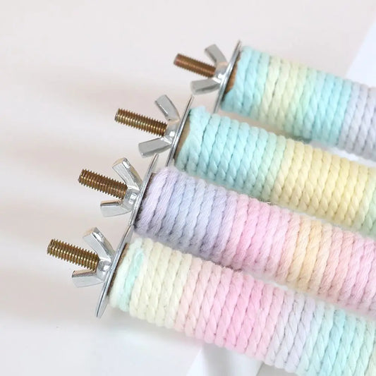 Colorful Cotton Rope Straight Perch for Bird Cages
