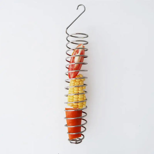 Stainless Steel Spiral Fruit & Veggie Skewer | Bon Bon Bird Toys