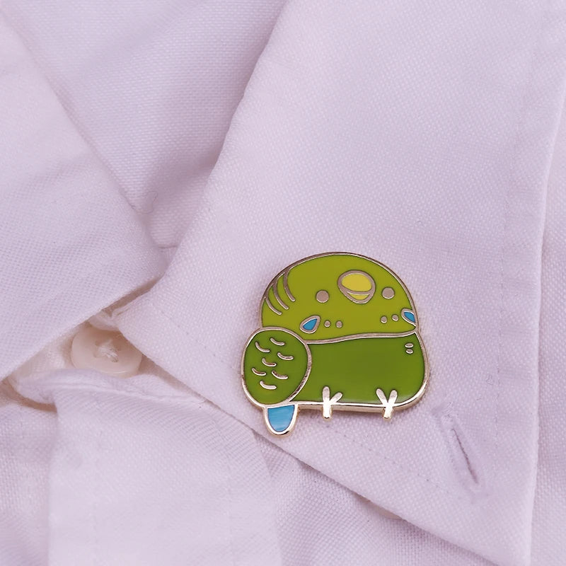 Chubby Budgie Enamel Pin | Bon Bon Bird Toys