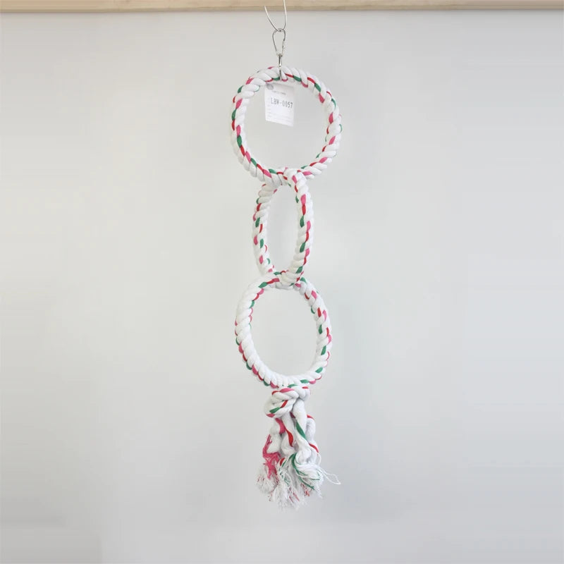 Cotton Rope Ring Climbing Toy for Birds