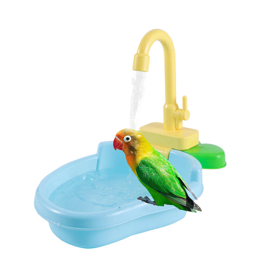 Automatic Bird Bath with Faucet | Bon Bon Bird Toys