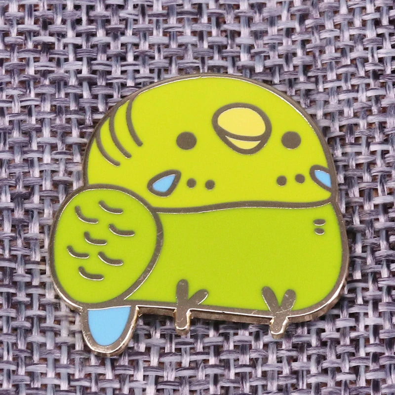 Chubby Budgie Enamel Pin | Bon Bon Bird Toys
