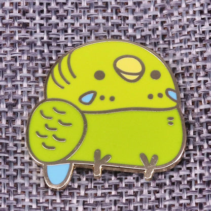 Chubby Budgie Enamel Pin | Bon Bon Bird Toys