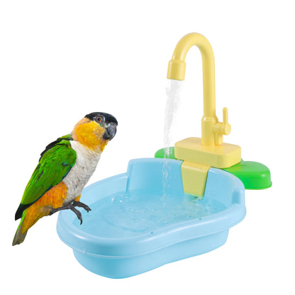 Freestanding Bird Bath with Circulating Faucet | Bon Bon Bird Toys