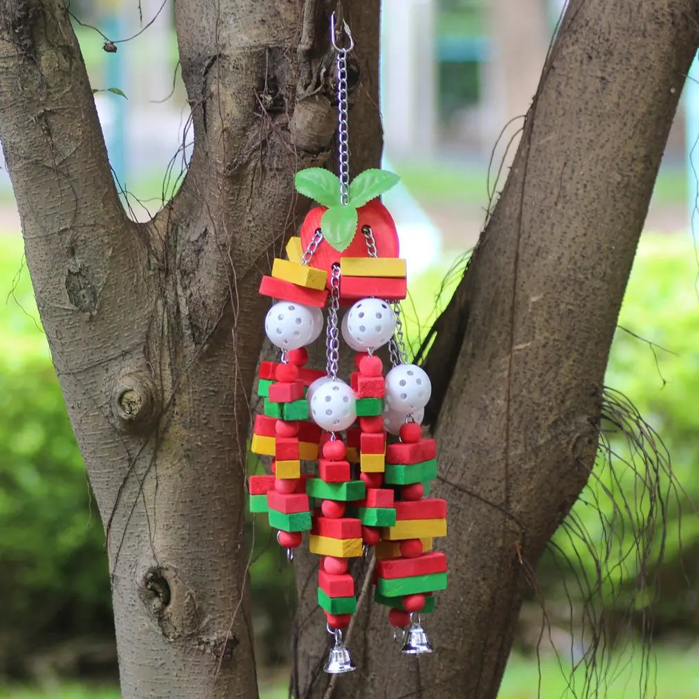 Fruit-Shaped Wooden Chew Toys for Parrots | Bon Bon Bird Toys