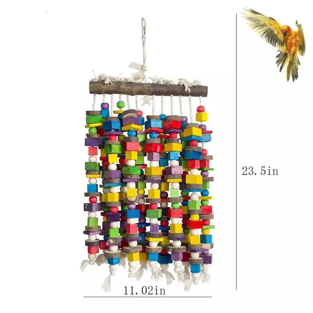 Wooden Bird Toy for Large Parrots | Bon Bon Bird Toys