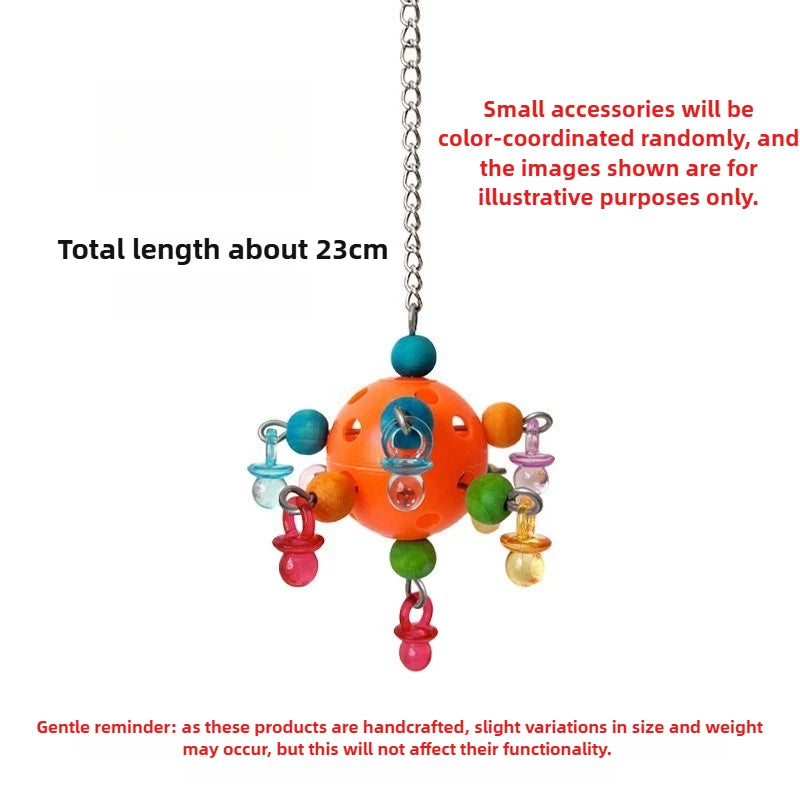 Colorful Bead and Ball Chew Toy for Birds | Bon Bon Bird Toys