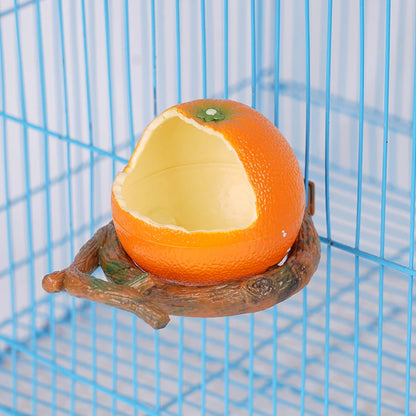 Fruit-Shaped Bird Feeder Bowl with Branch Stand | Bon Bon Bird Toys