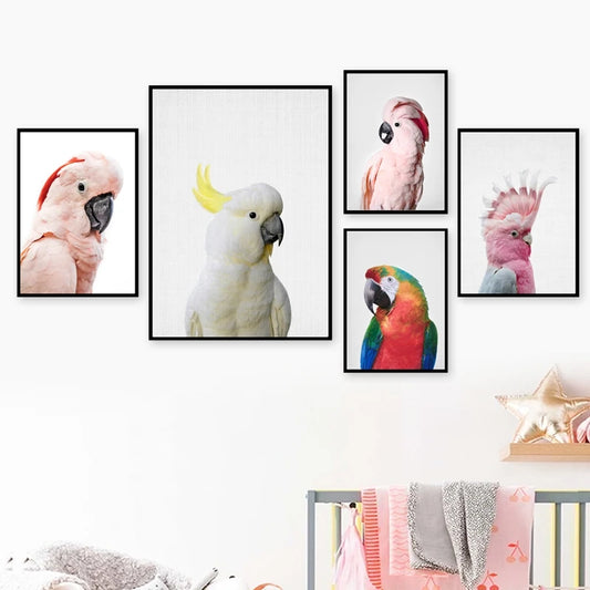 Parrot and Cockatoo Canvas Wall Art Print 