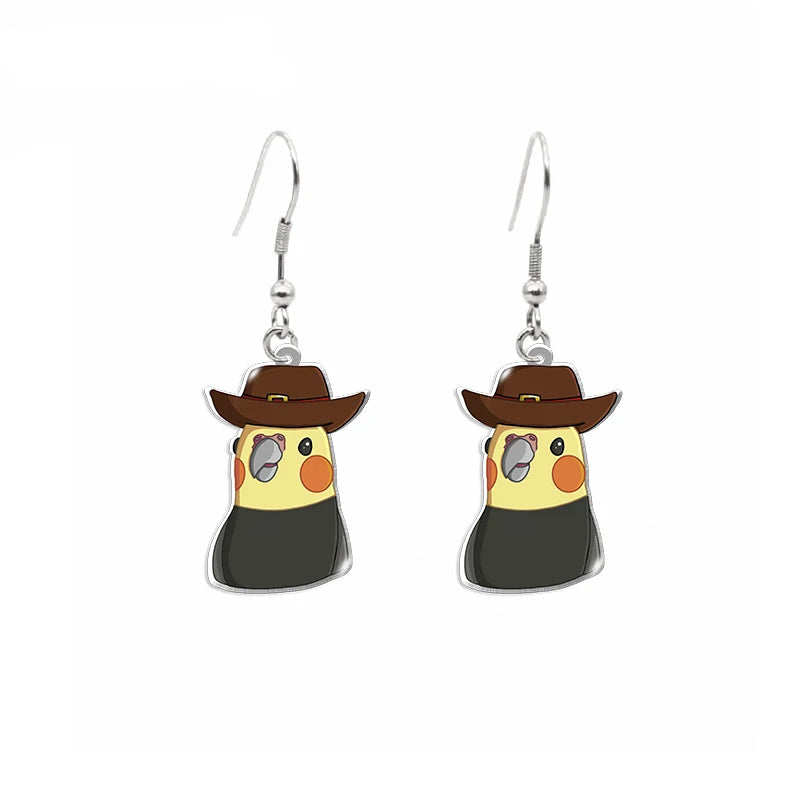 Cute Parrot Acrylic Dangle Earrings | Bon Bon Bird Toys