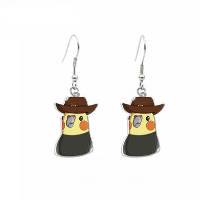 Cute Parrot Acrylic Dangle Earrings | Bon Bon Bird Toys