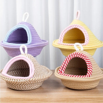 Handwoven Cotton Bird Nest | Bon Bon Bird Toys