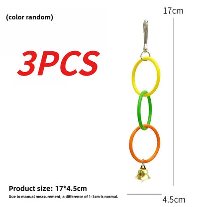 Colorful Ring Chain Swing Toy with Bell for Birds | Bon Bon Bird Toys