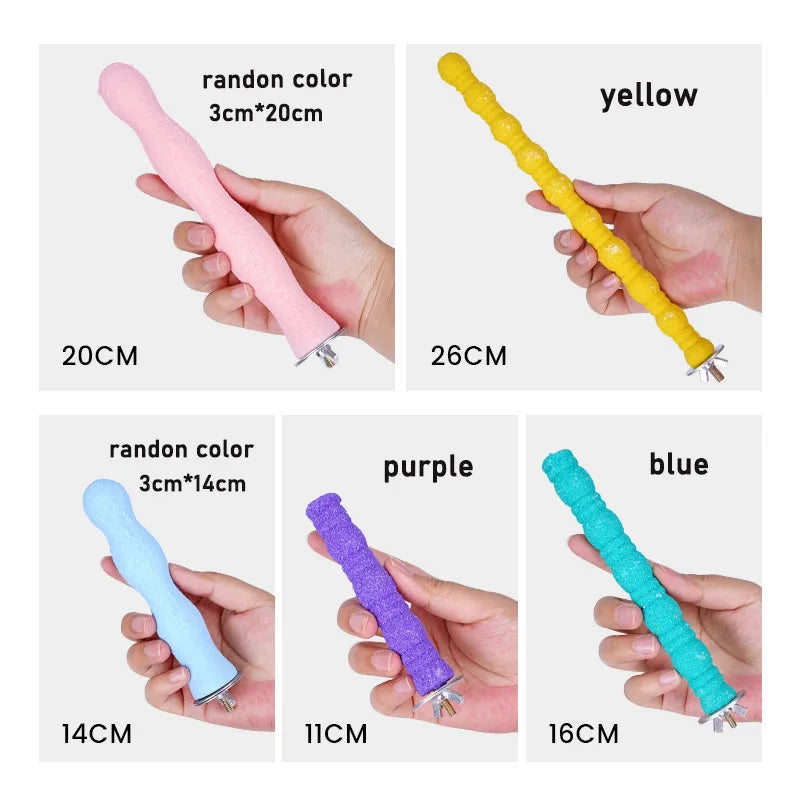 Sand-Coated Claw Grinding Perch Stick | Bon Bon Bird Toys