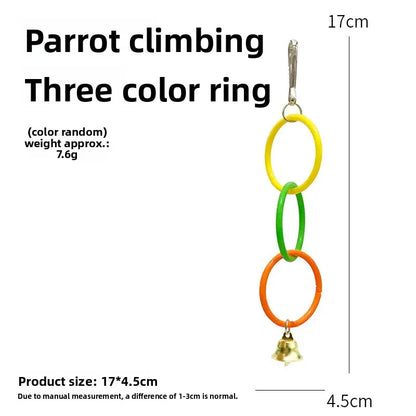 Colorful Ring Chain Swing Toy with Bell for Birds | Bon Bon Bird Toys