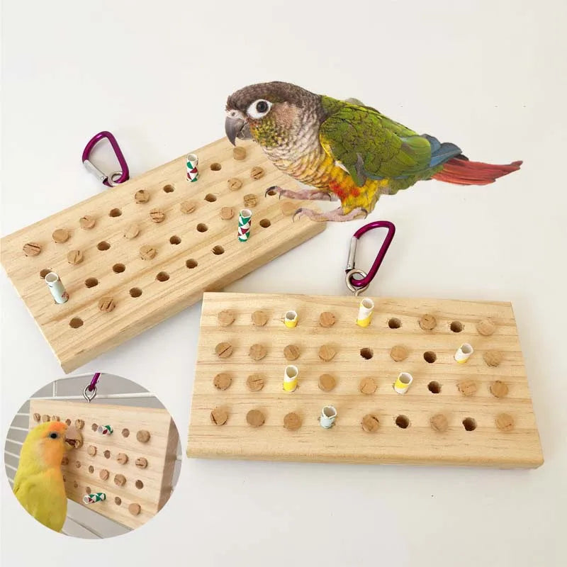 Wooden Plug Chew Board for Birds | Bon Bon Bird Toys