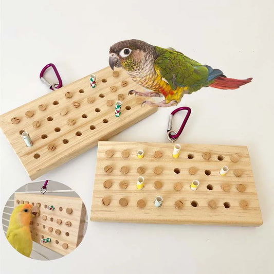 Wooden Plug Chew Board for Birds | Bon Bon Bird Toys