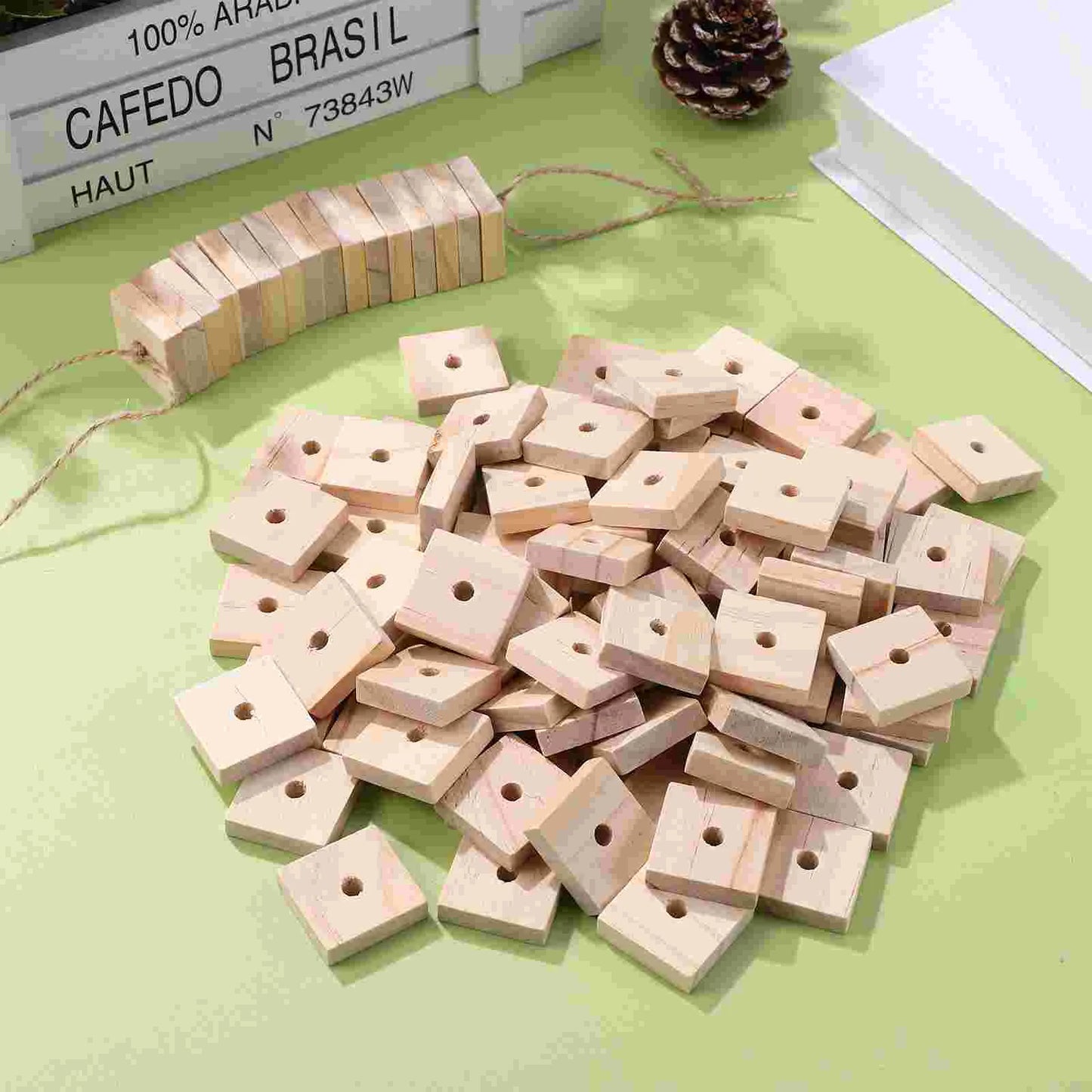 Natural Wood Bird Chew Blocks 100 Pack for DIY Bird Toys