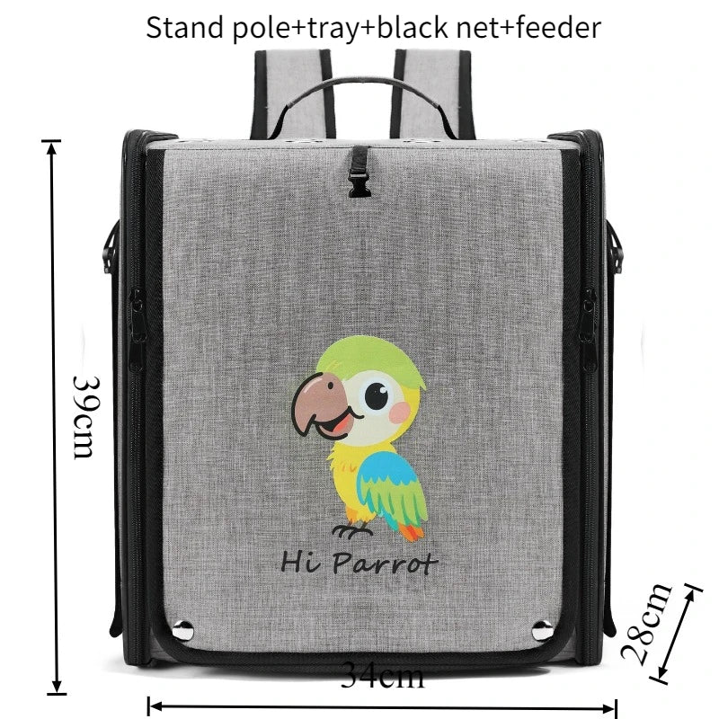 Bird Backpack Carrier with Window & Perch | Bon Bon Bird Toys