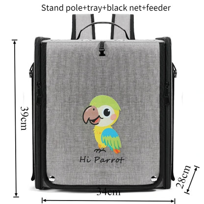 Bird Backpack Carrier with Window & Perch | Bon Bon Bird Toys