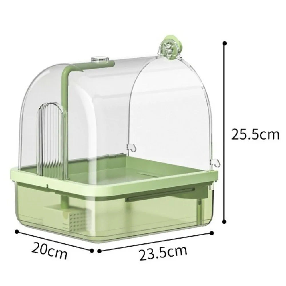 Clear Dome Bird Bath with Auto Water Circulation | Bon Bon Bird Toys