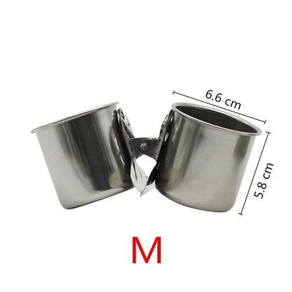 Stainless Steel Bird Feeder Cup with Cage Clip 