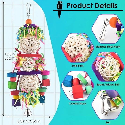 Natural Sola Ball Foraging Toy for Birds | Bon Bon Bird Toys