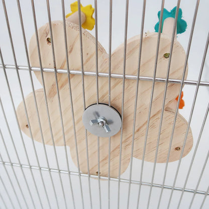 Wooden Spinning Flower Perch Toy for Birds | Bon Bon Bird Toys