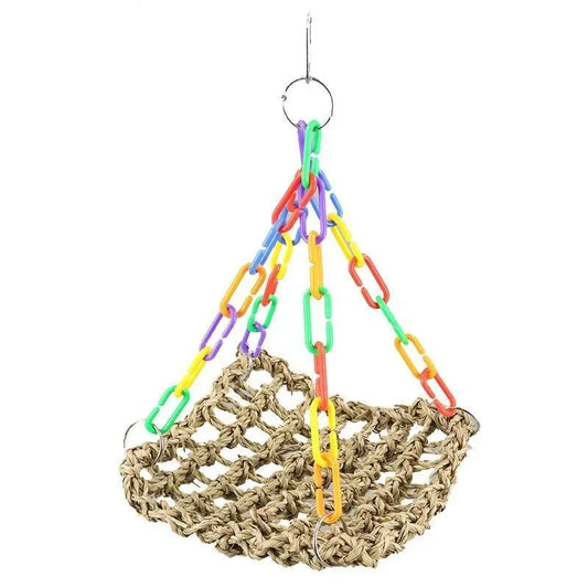 Natural Seagrass Swing Hammock for Birds | Bon Bon Bird Toys