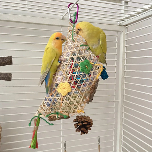 Bamboo Shredded Paper Foraging Toy for Birds | Bon Bon Bird Toys