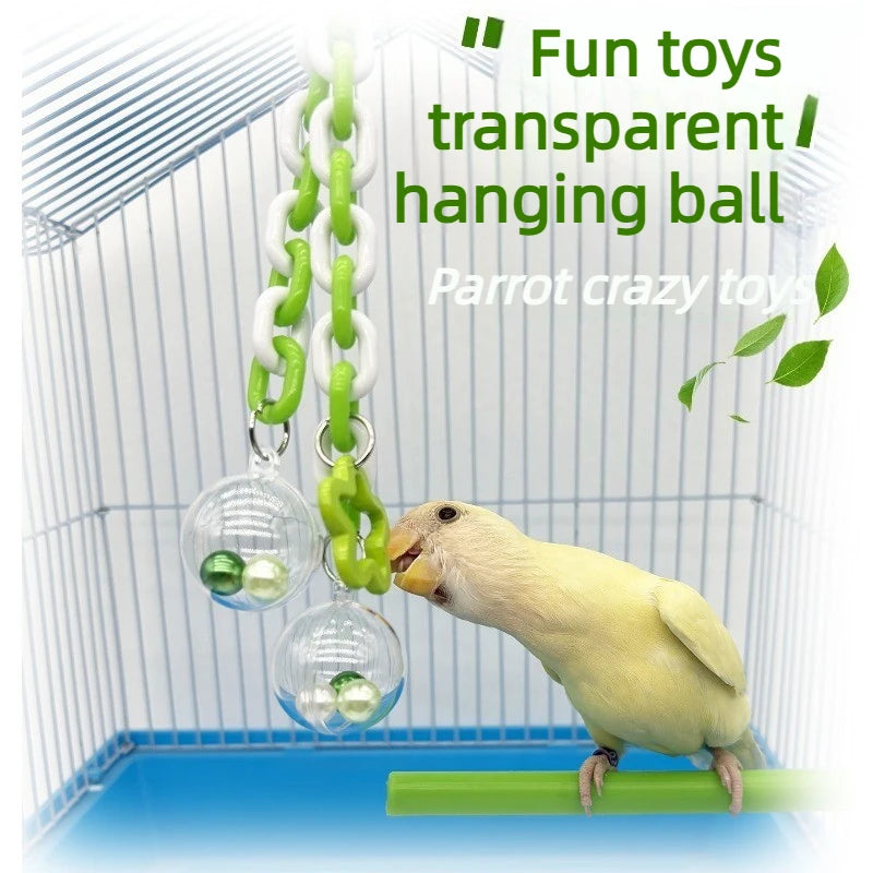 Transparent Hanging Ball Toy for Birds | Bon Bon Bird Toys