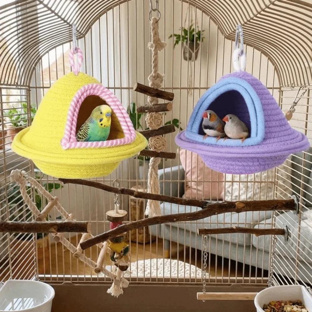 Handwoven Cotton Bird Nest | Bon Bon Bird Toys