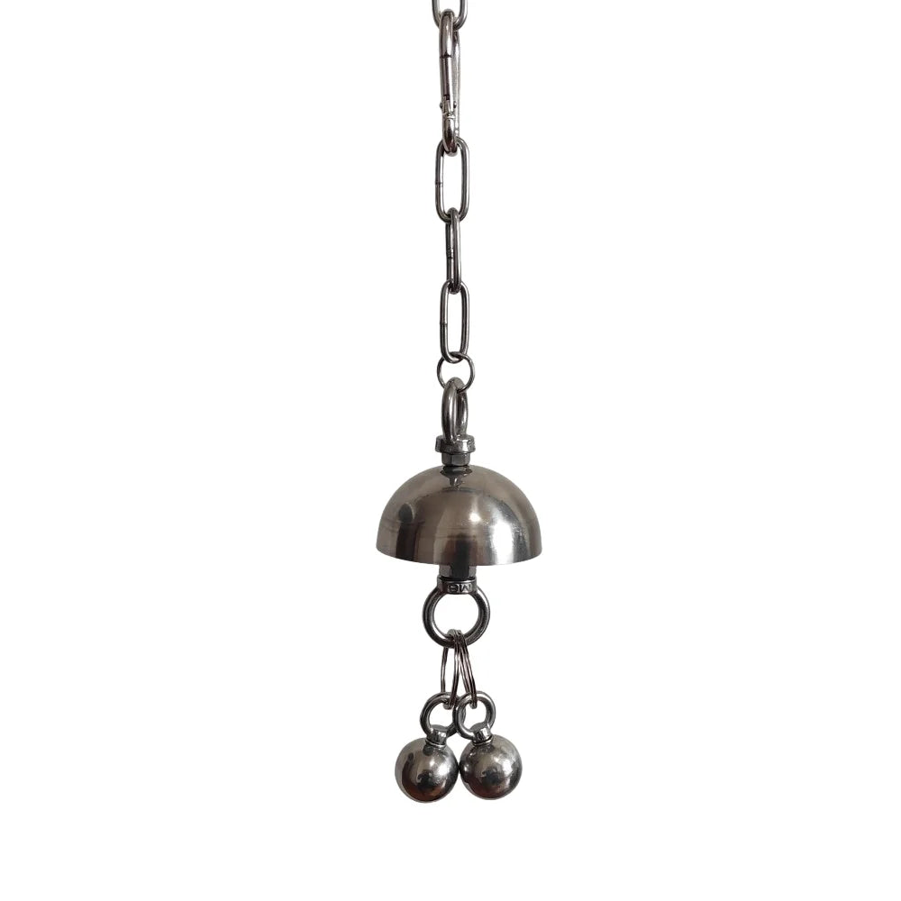Stainless Steel Dome Bell Hanging Toy for Large Parrots