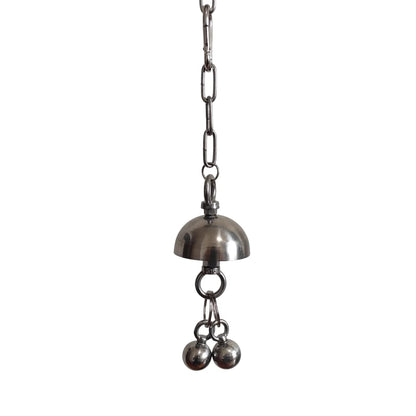 Stainless Steel Dome Bell Hanging Toy for Large Parrots